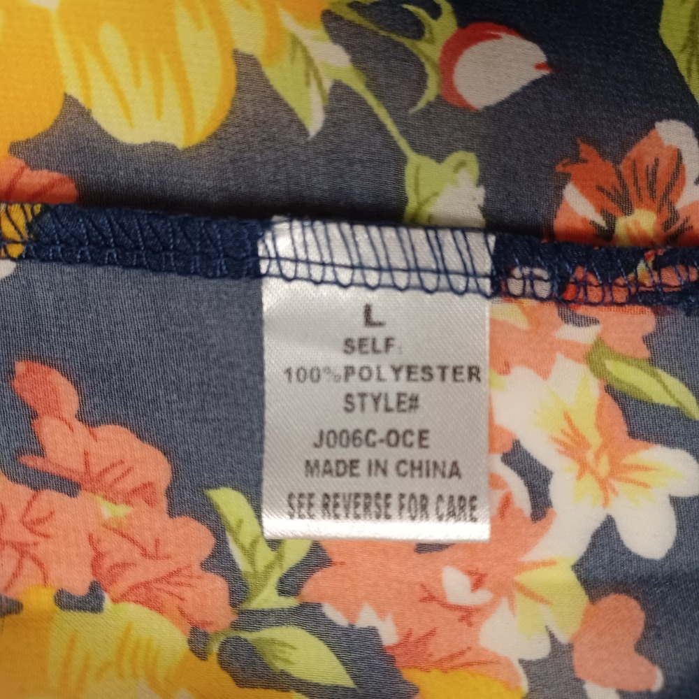 Women's S & S Clothing Floral Sheer Tropical Beach Swimsuit Coverup Size Large - Picture 7 of 10